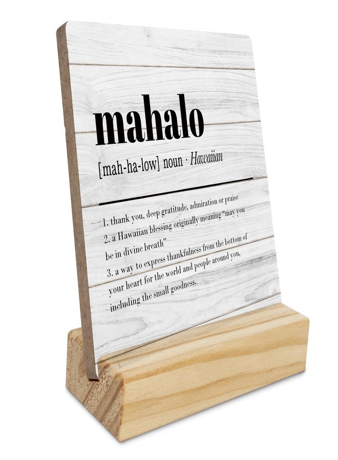 Ecezatik Hawaii Aloha Definition Gift,Inspirational Wood Plaque Sign,Inspirational Gift for Women Men Teacher Boss Leader,Hawaii Desk Wood Decorative Signs - Image 1